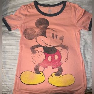 Disney Mickey shirt size small peach /grey in great condition